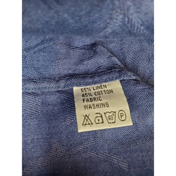 Whipper In Shirt Men's Small Blue Linen Long Sleeve Pockets Collared Button Down - Picture 8 of 8